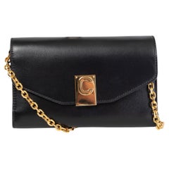 CELINE black leather iPhone XS MAX Clutch Wallet on Chain WOC Bag at 1stDibs