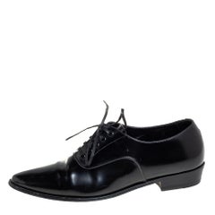 Celine Black Leather Jacno Oxfords Size 36.5