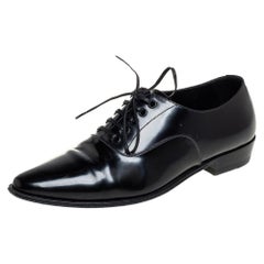 Celine Black Leather Jacno Oxfords Size 36.5