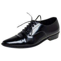 Celine Black Leather Jacno Oxfords Size 36.5