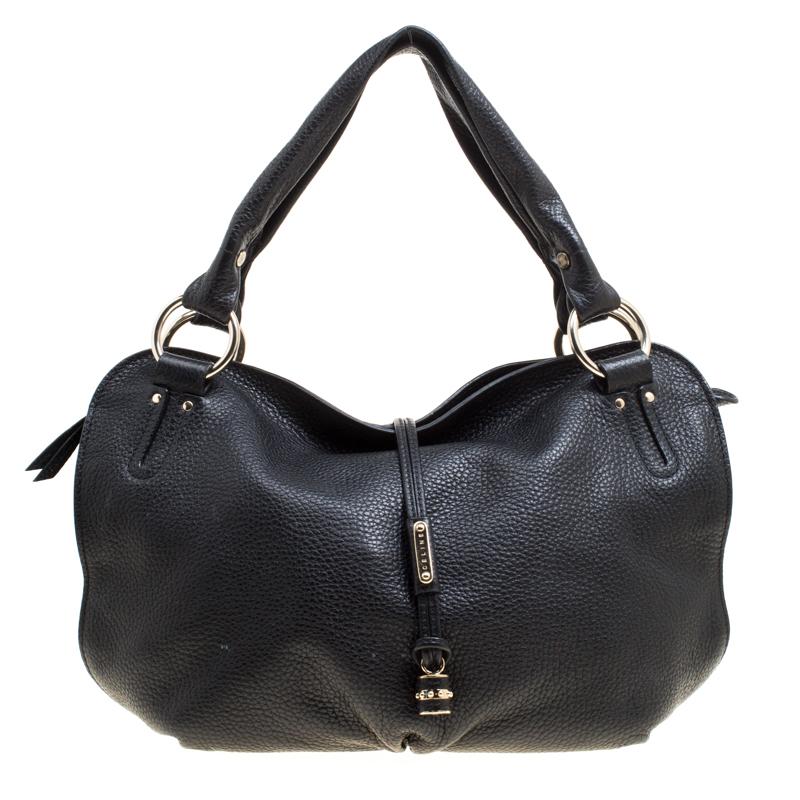 Celine Black Leather Large Bittersweet Hobo