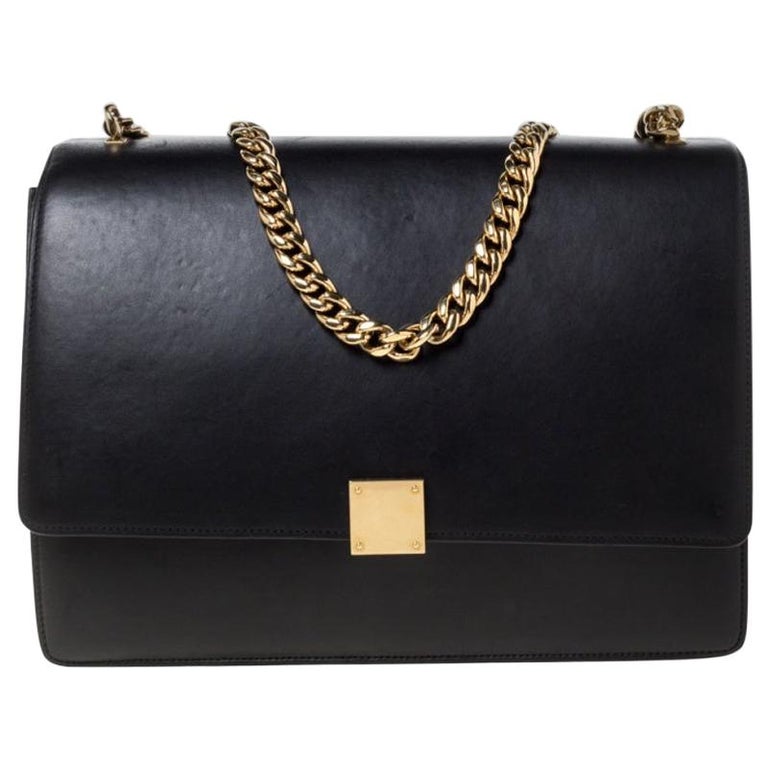 Celine Black Leather Large Case Flap Chain Bag at 1stDibs