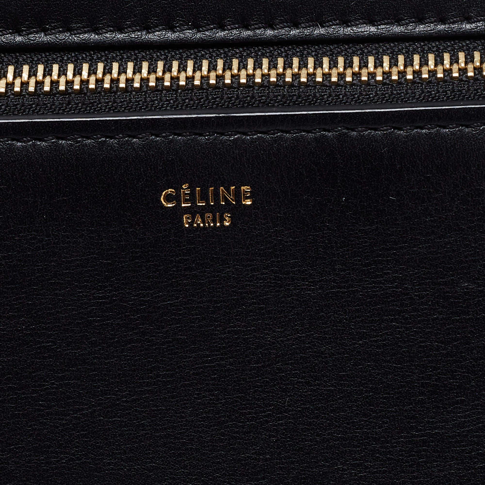 Celine Black Leather Large Edge Top Handle Bag 10