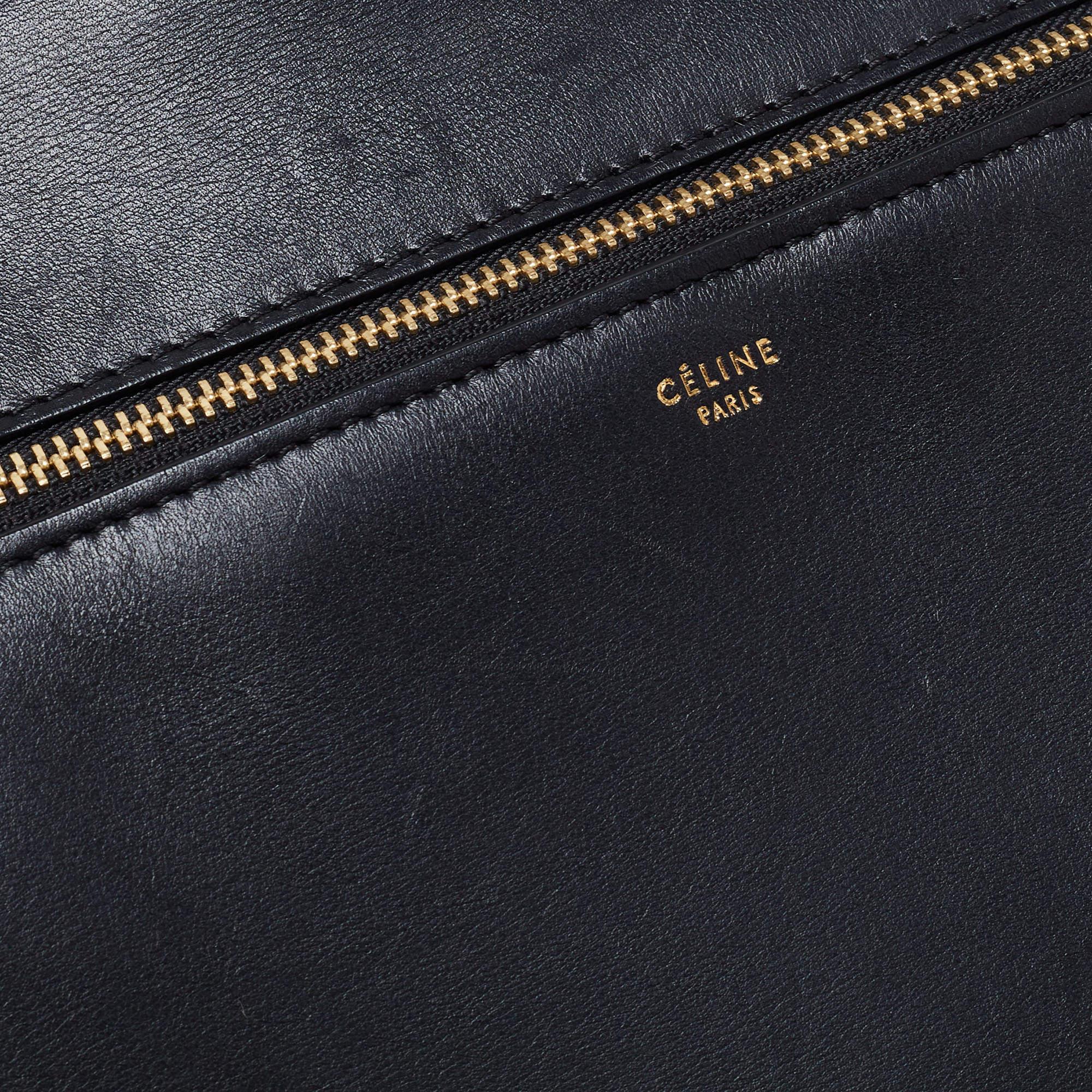 Celine Black Leather Large Edge Top Handle Bag 14