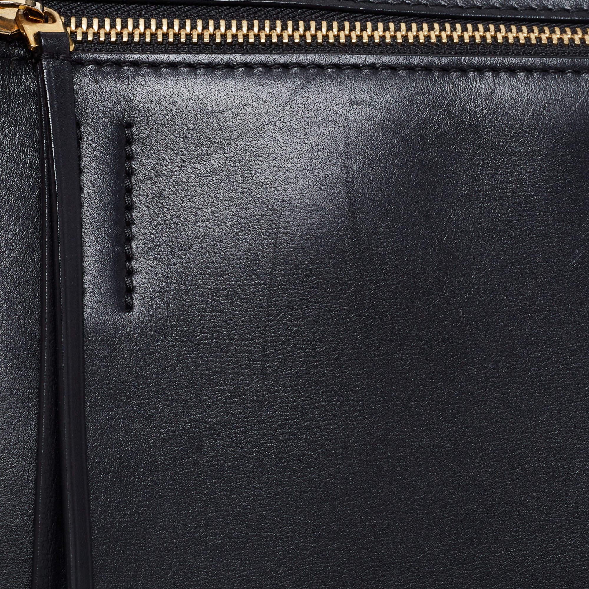 Celine Black Leather Large Edge Top Handle Bag 15