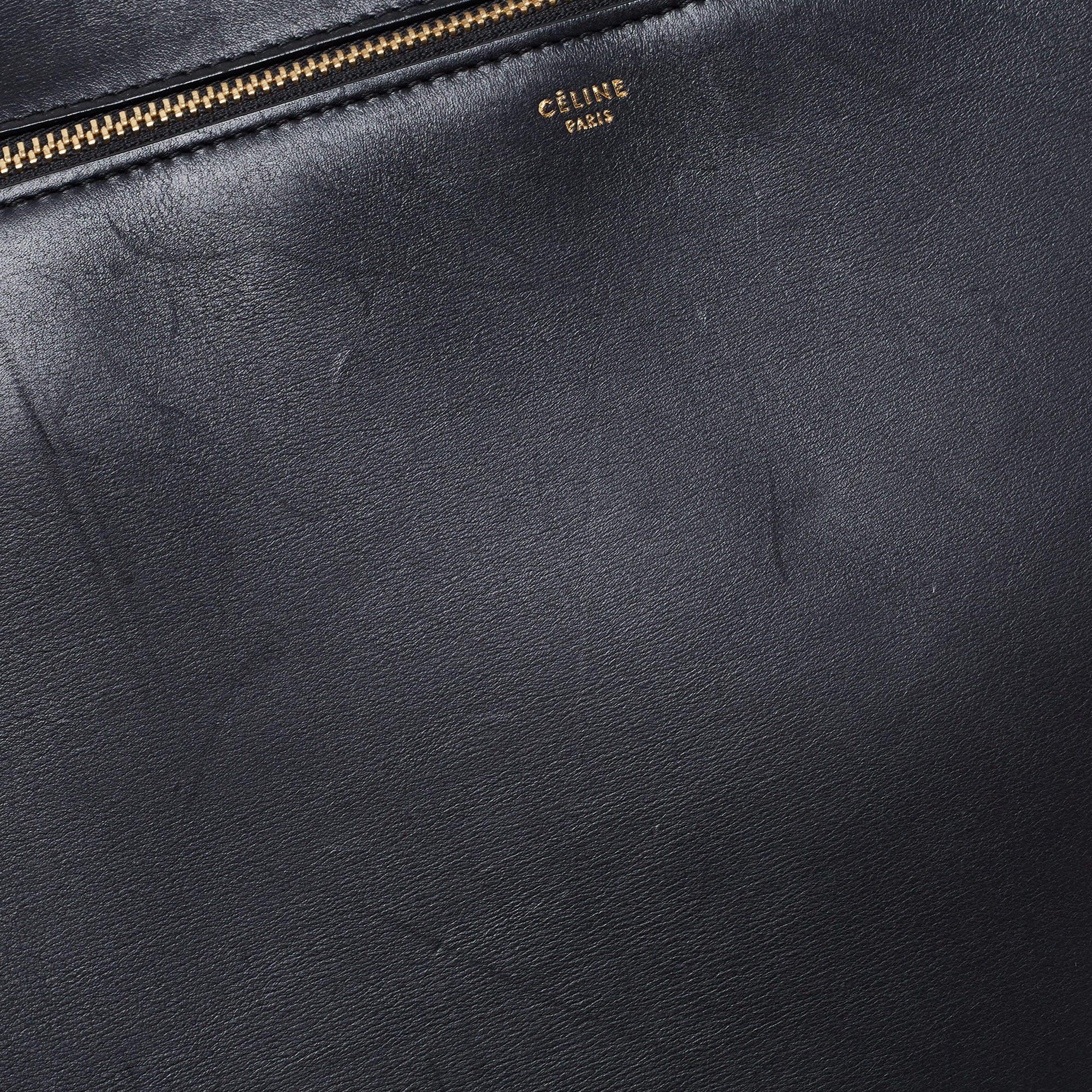 Celine Black Leather Large Edge Top Handle Bag 16