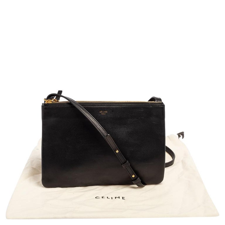Céline Celine Black Large Trio Crossbody Bag Leather Pony-style calfskin  ref.994097 - Joli Closet