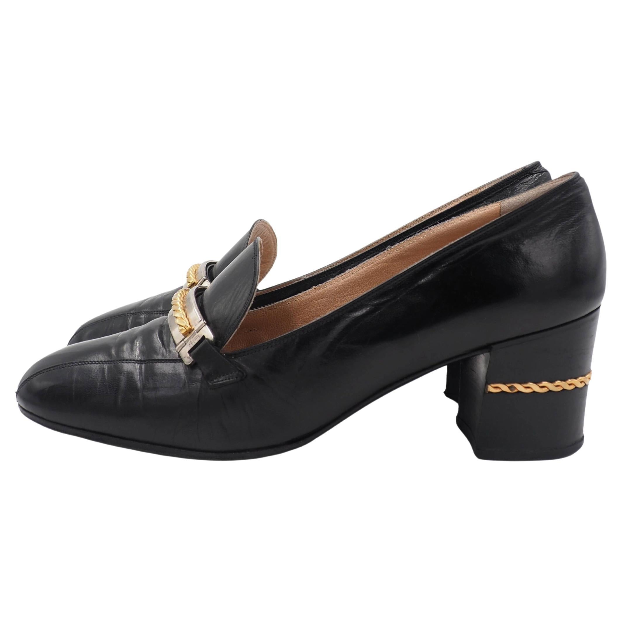 Celine Schwarze Leder Loafers