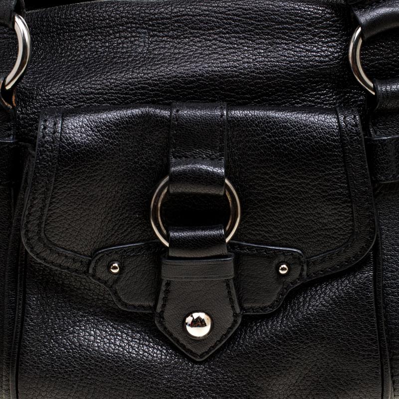 Celine Black Leather Logo Embellished Satchel 6