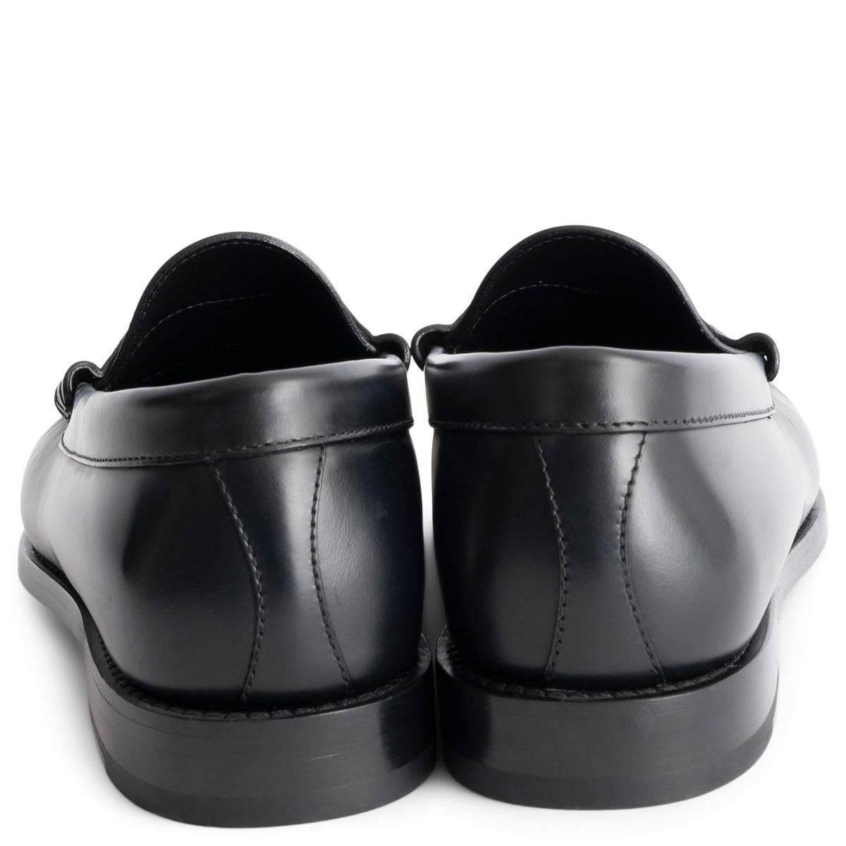CELINE black leather LUCO Loafers Shoes 38.5 In Excellent Condition In Zürich, CH