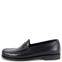 CELINE black leather LUCO Loafers Shoes 38.5