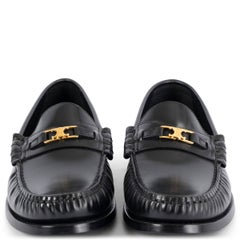 Celine cuir noir LUCO TRIOMPHE Mocassins Chaussures 38.5