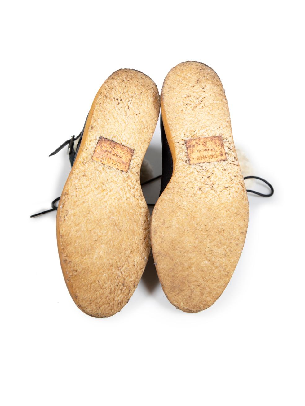 Botas moteras Manon Shearling de piel negra Céline Talla IT 36 en Bueno estado para la venta en London, GB