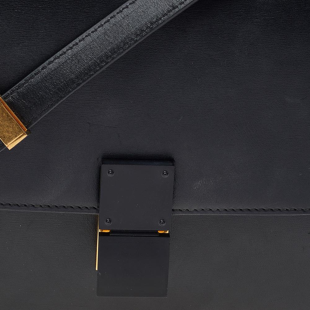 Celine Black Leather Medium Classic Box Shoulder Bag 2