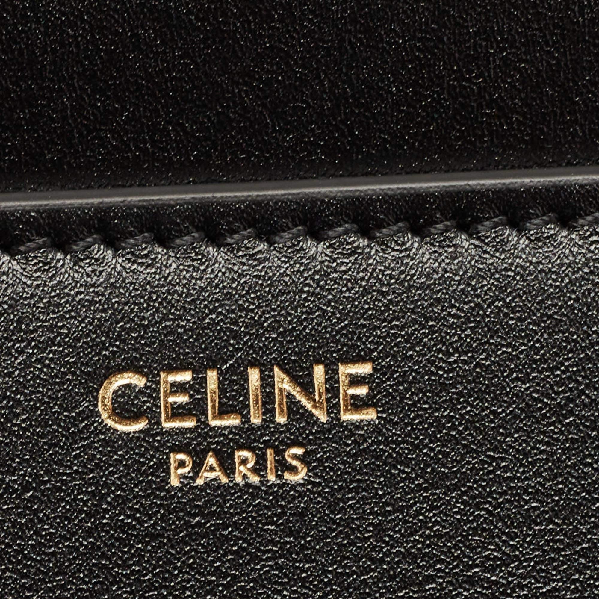 Celine - Sac à main Classique 16 en cuir noir de taille moyenne 4