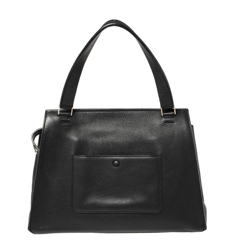 Celine Black Leather Medium Edge Top Handle Bag at 1stDibs