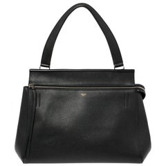 Celine Black Leather Medium Edge Top Handle Bag