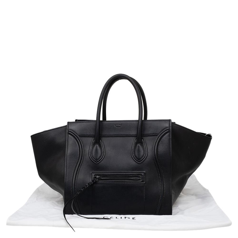 Celine Black Leather Medium Phantom Luggage Tote 9