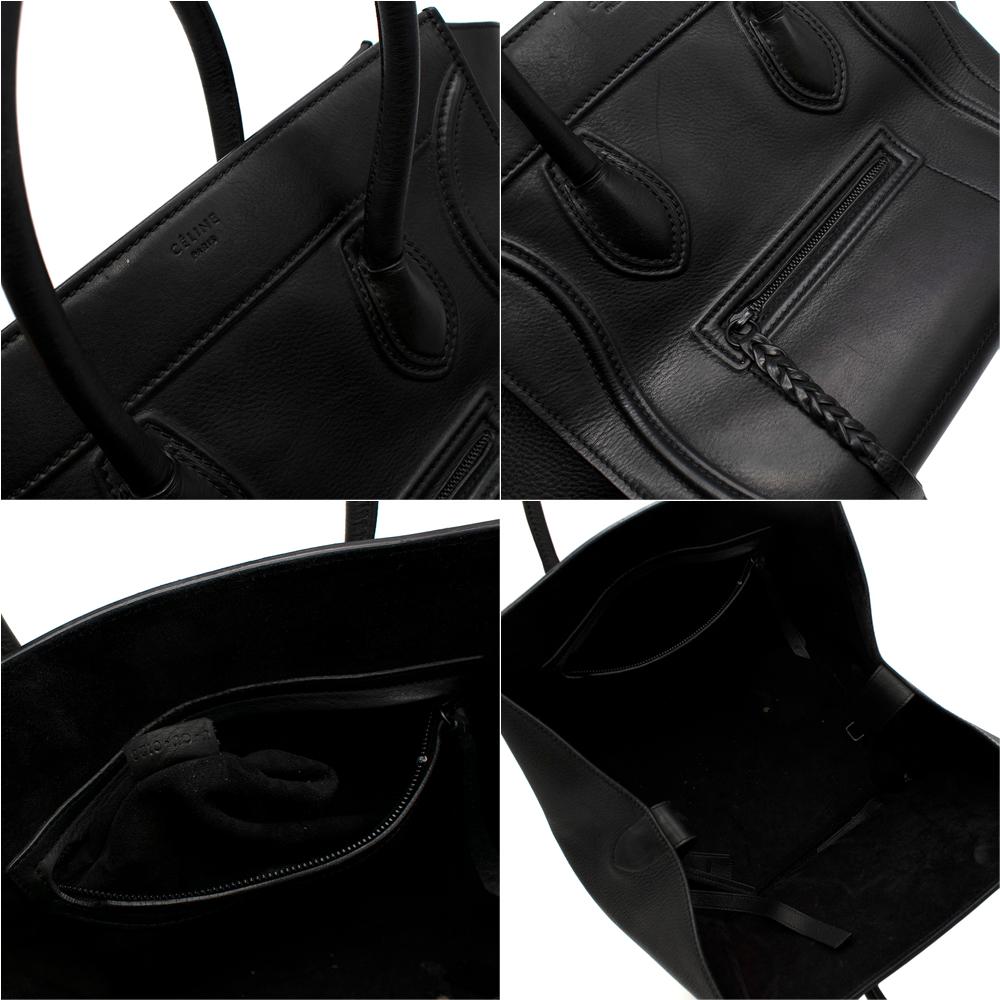 Celine Black Leather Medium Phantom Luggage Tote 2
