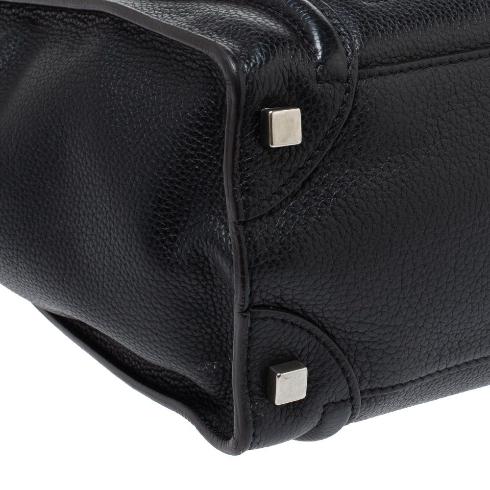 Celine Black Leather Micro Luggage Tote 6