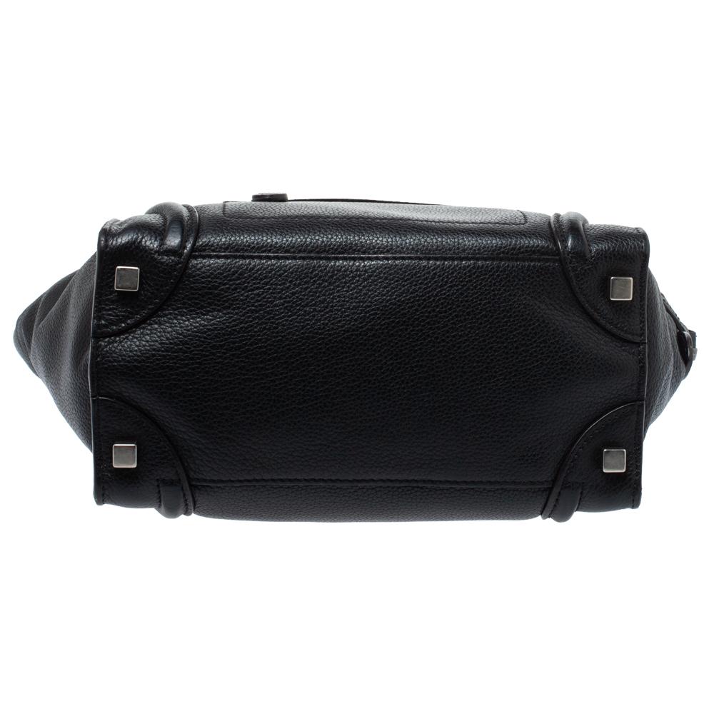 Celine Black Leather Micro Luggage Tote 1