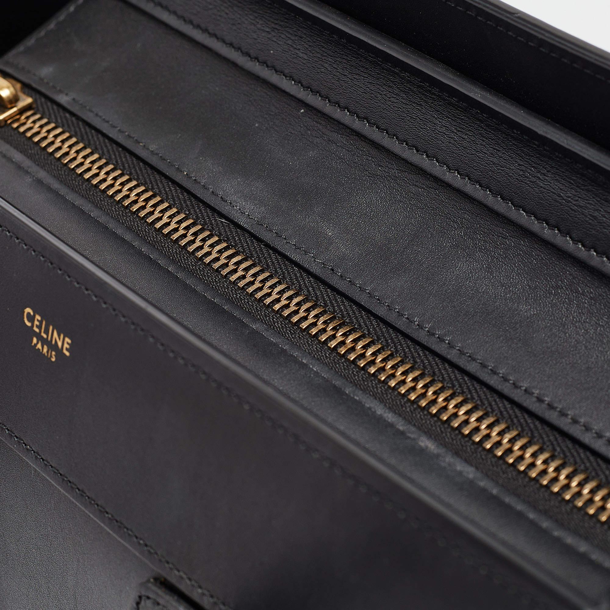 Celine Black Leather Micro Luggage Tote 3