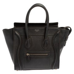 Céline Black Leather Micro Luggage Tote
