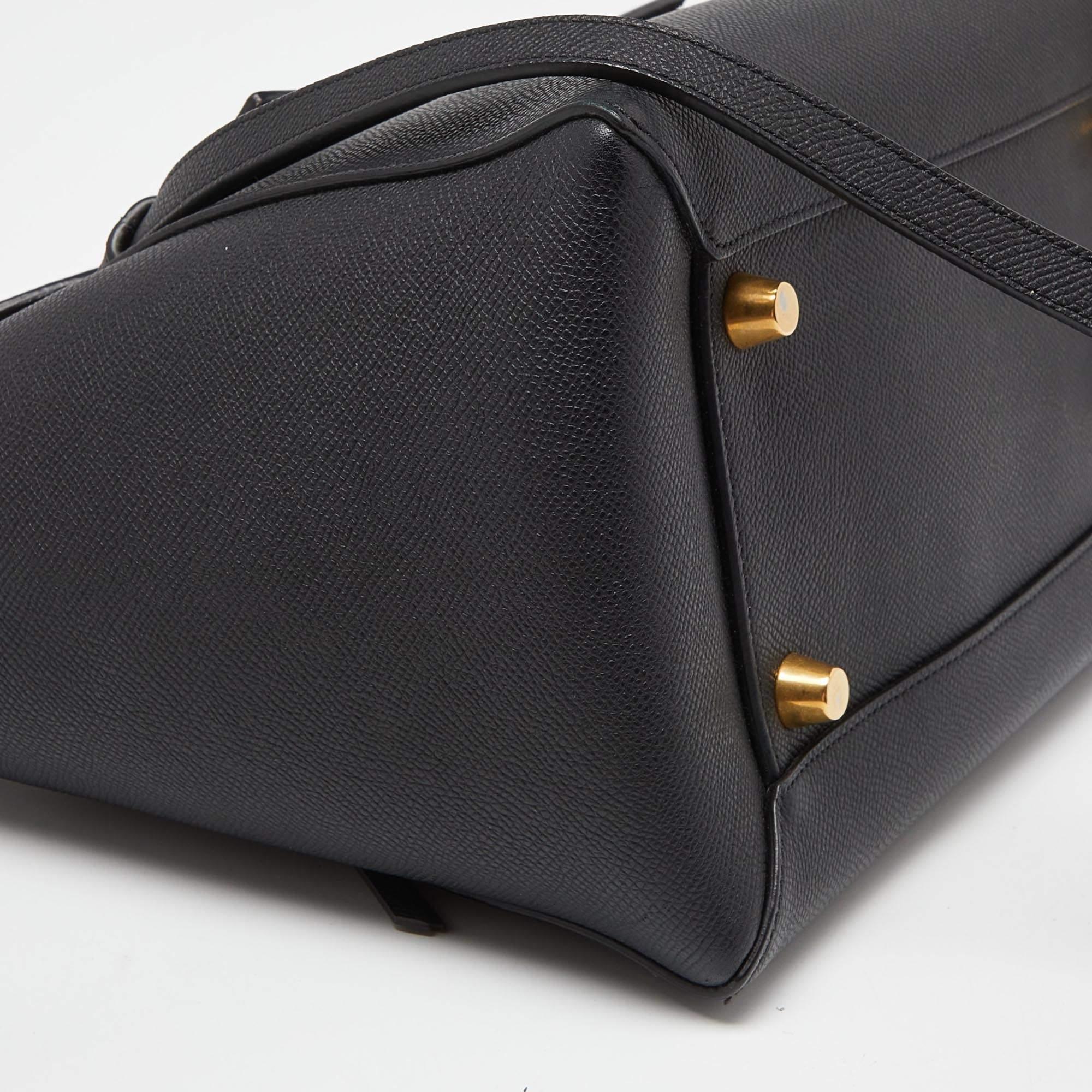 Celine Black Leather Mini Belt Top Handle Bag 6