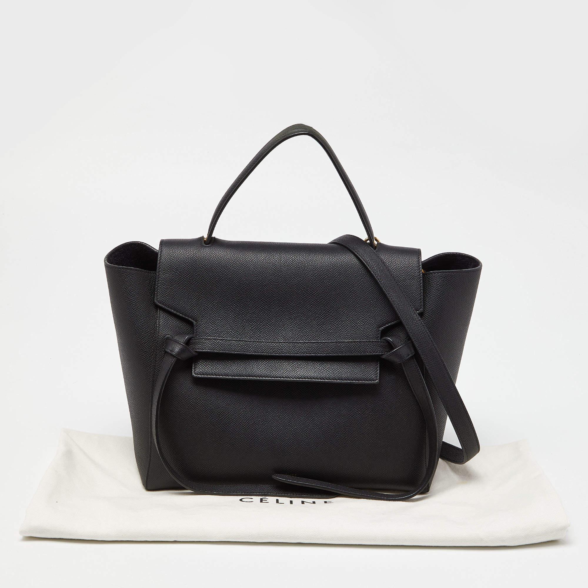 Celine Black Leather Mini Belt Top Handle Bag 7