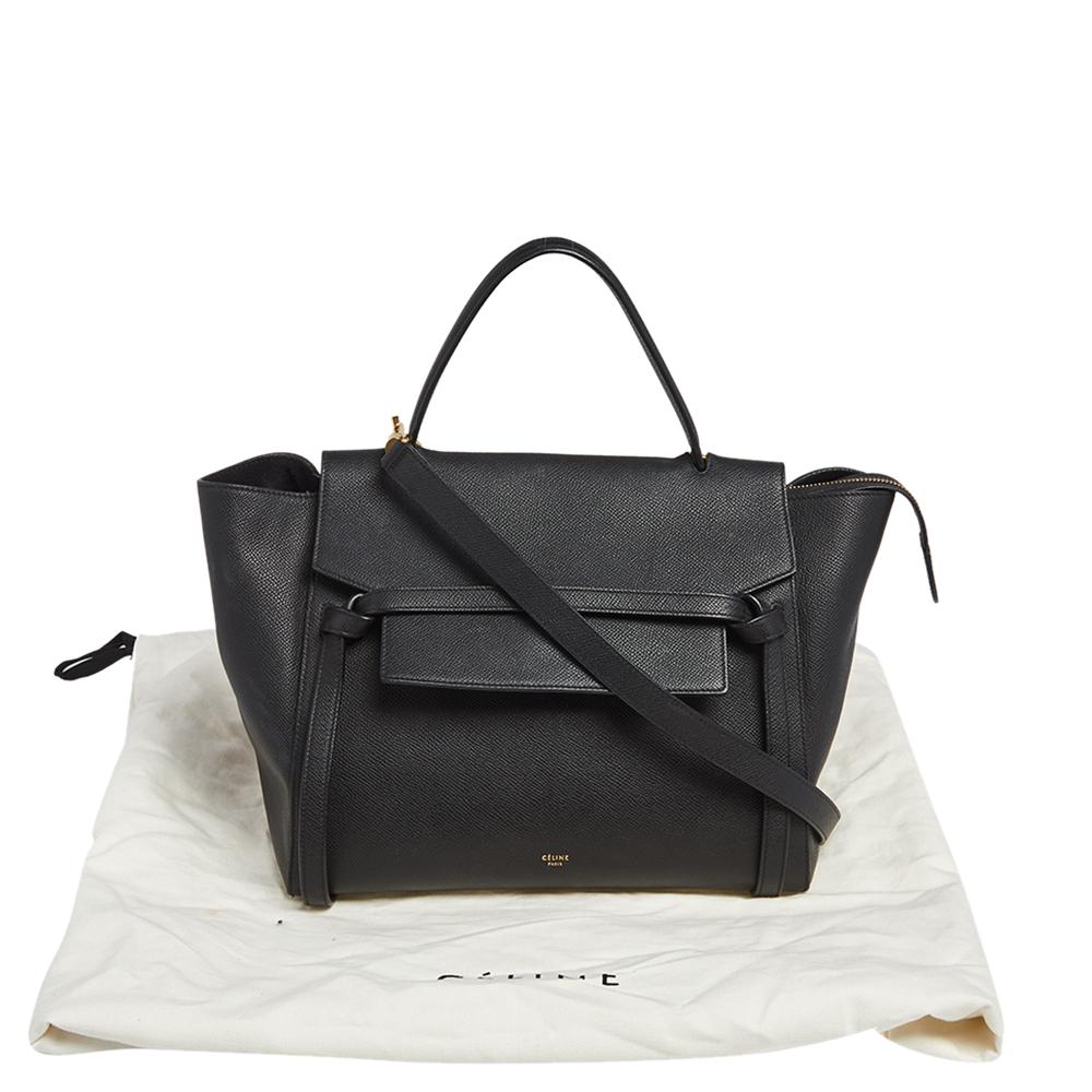 Celine Black Leather Mini Belt Top Handle Bag 8
