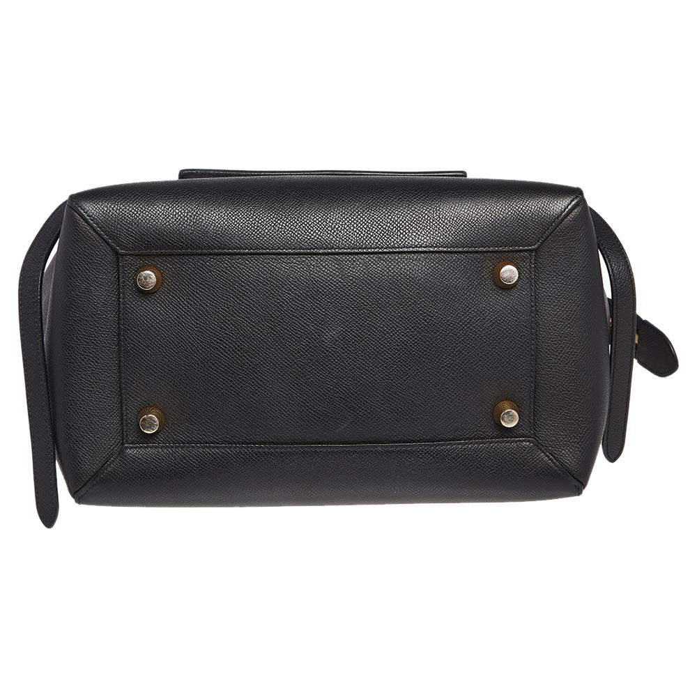 Celine Black Leather Mini Belt Top Handle Bag 1