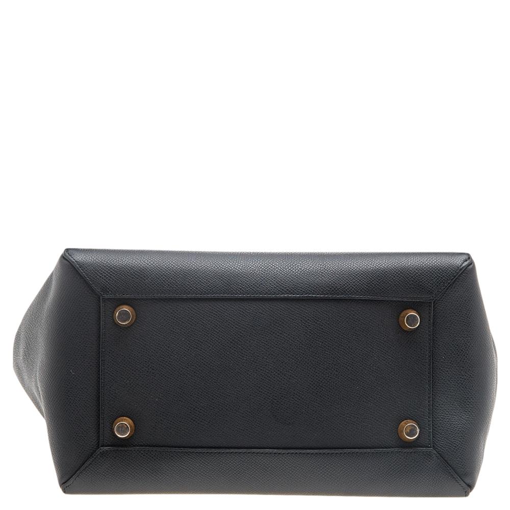 Celine Black Leather Mini Belt Top Handle Bag In Good Condition In Dubai, Al Qouz 2