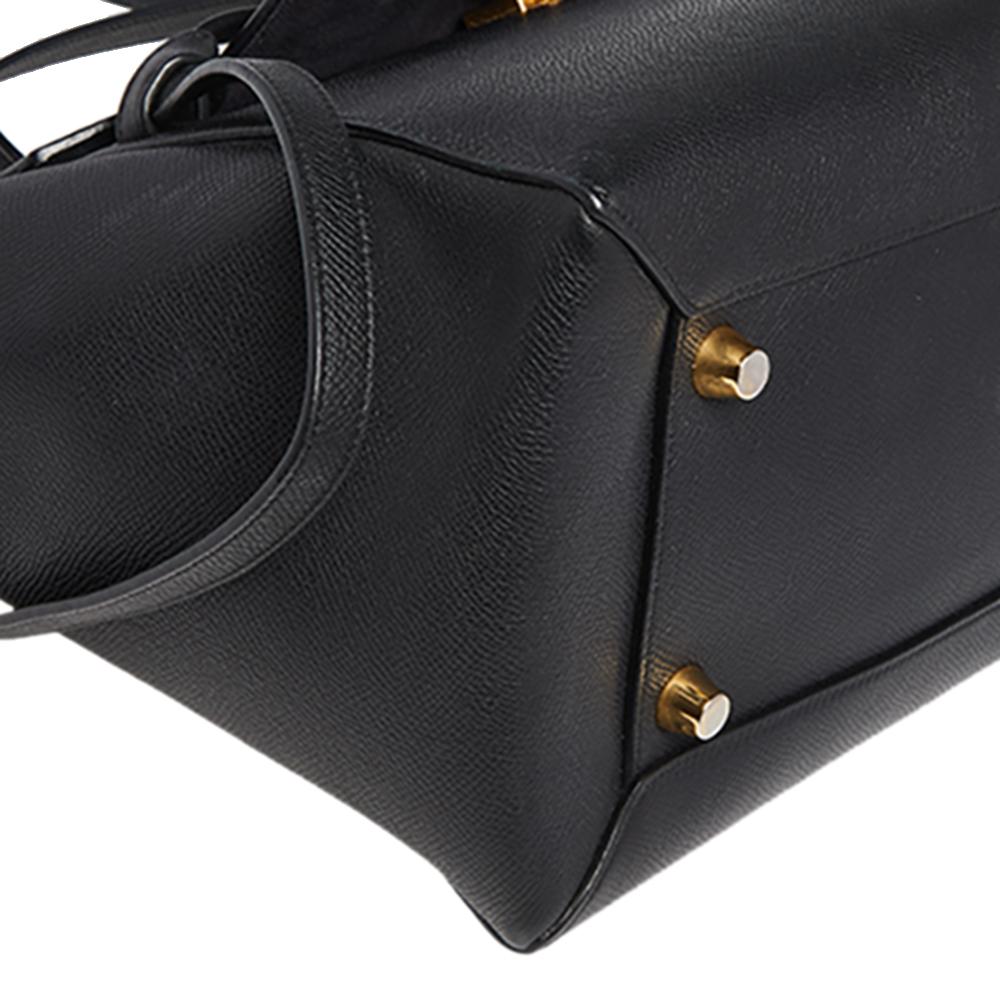 Celine Black Leather Mini Belt Top Handle Bag 2
