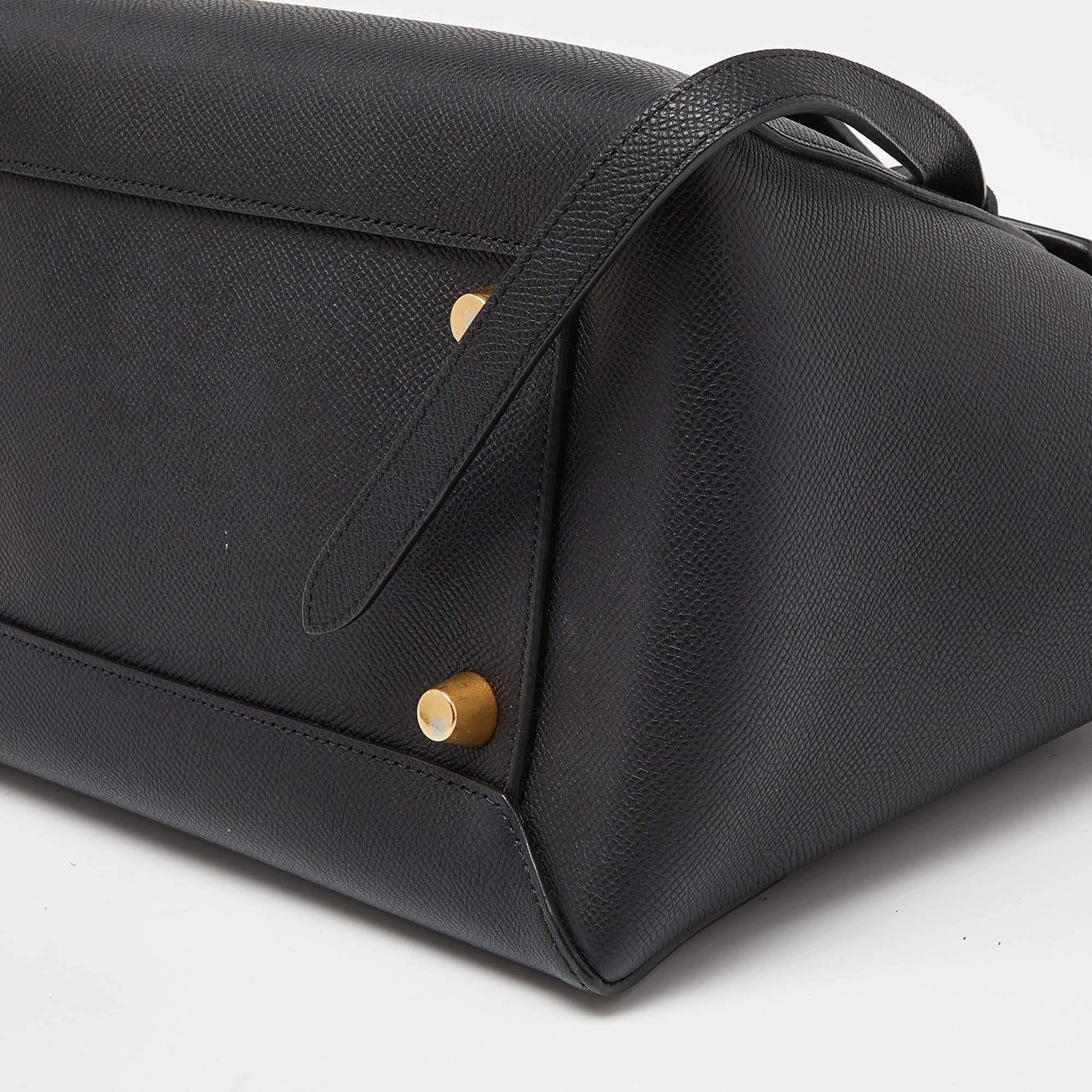 Celine Black Leather Mini Belt Top Handle Bag 2
