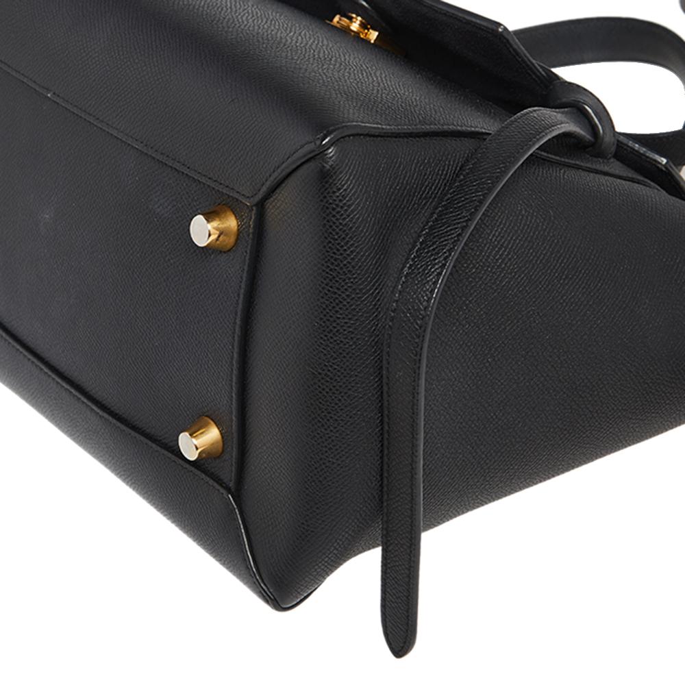 Celine Black Leather Mini Belt Top Handle Bag 3