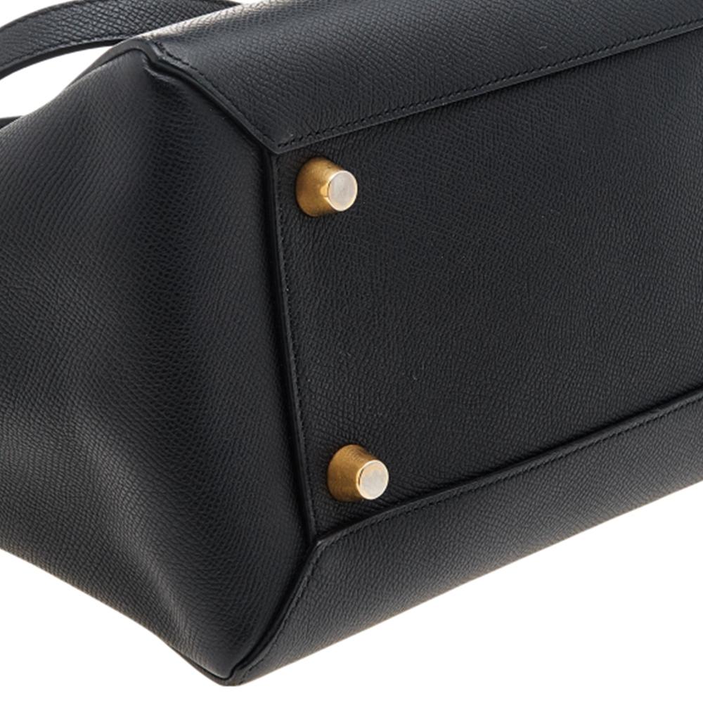 Celine Black Leather Mini Belt Top Handle Bag 1