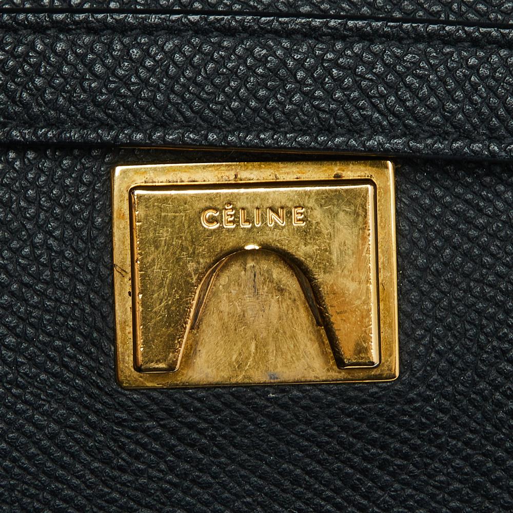 Celine Black Leather Mini Belt Top Handle Bag 4