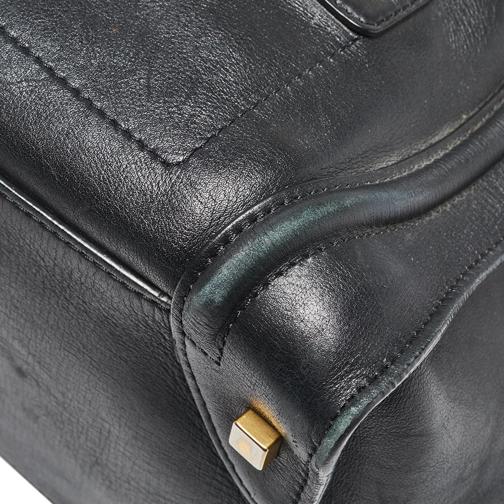 Women's Celine Black Leather Mini Luggage Tote