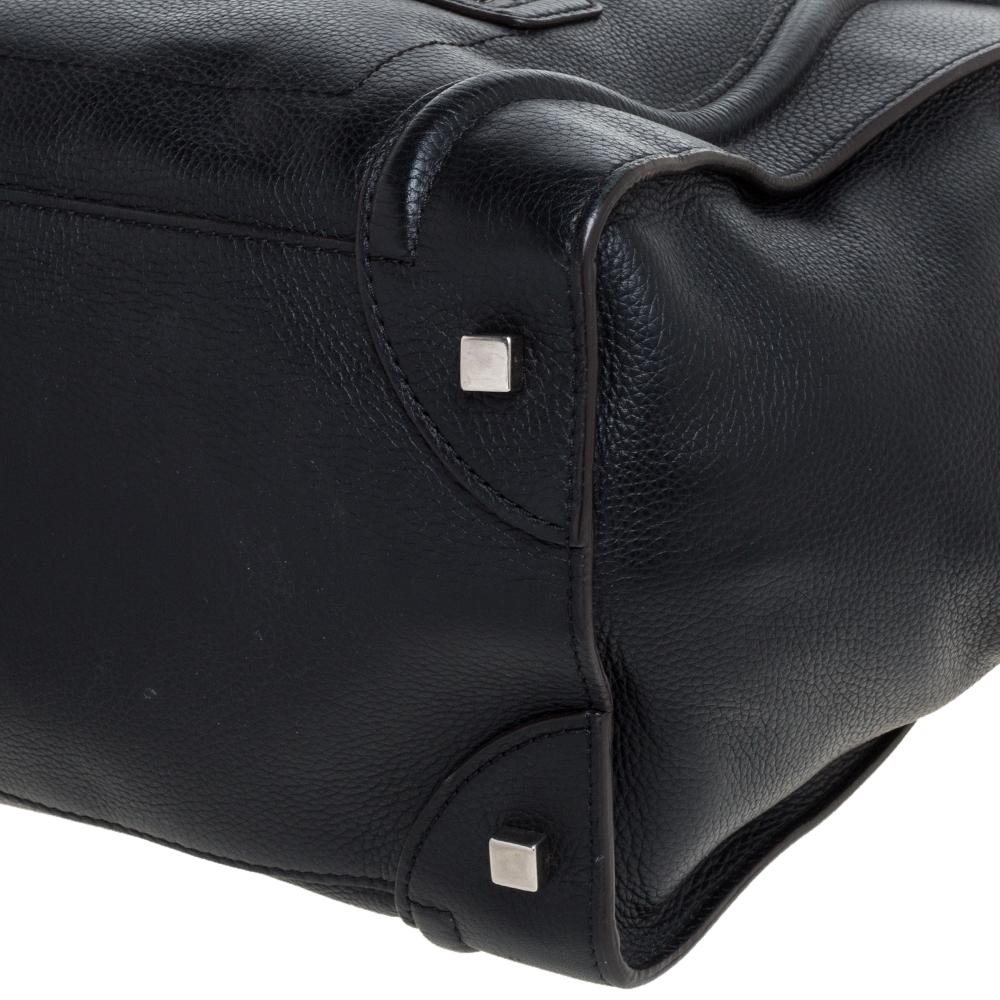 Celine Black Leather Mini Luggage Tote 4