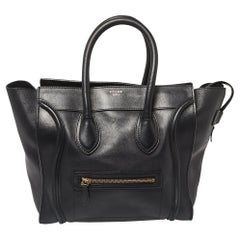 Celine Black Leather Mini Luggage Tote