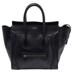 Celine Black Leather Mini Luggage Tote