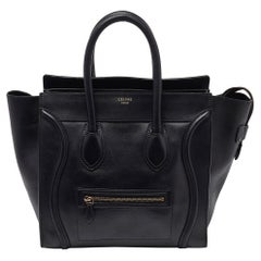 Celine Black Leather Mini Luggage Tote