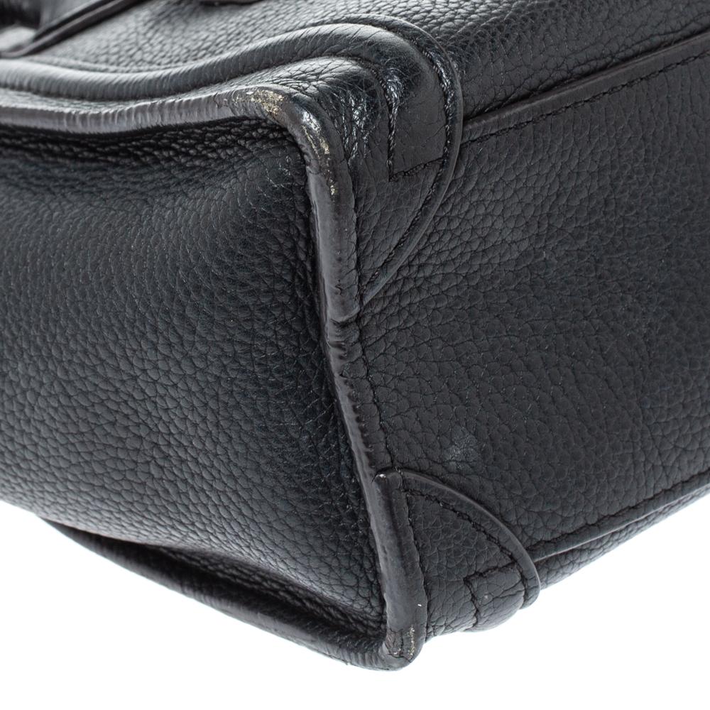 Celine Black Leather Nano Luggage Tote 6