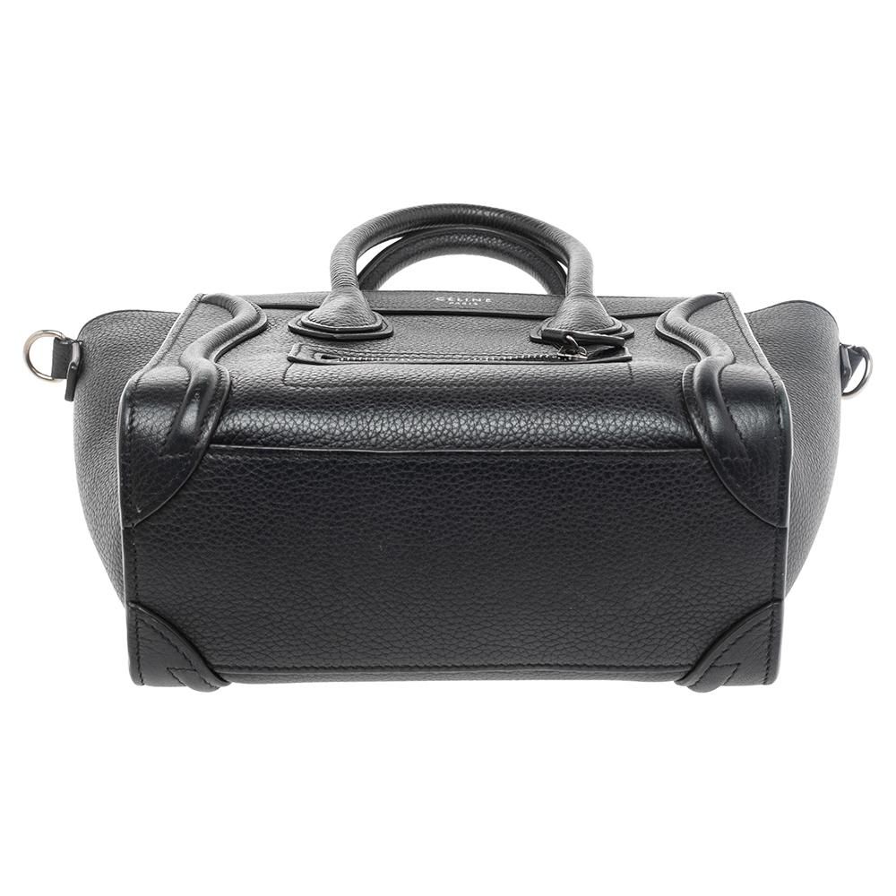 Céline Black Leather Nano Luggage Tote 1