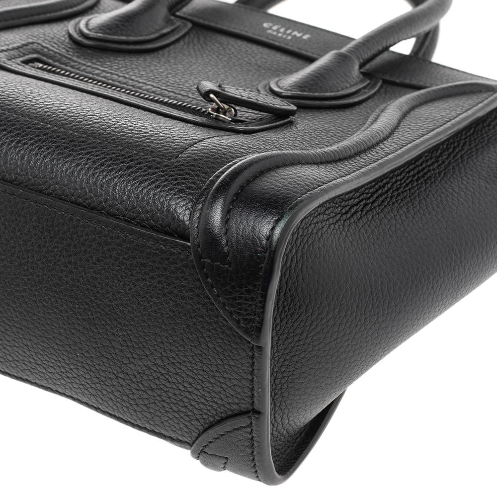 Céline Black Leather Nano Luggage Tote 2