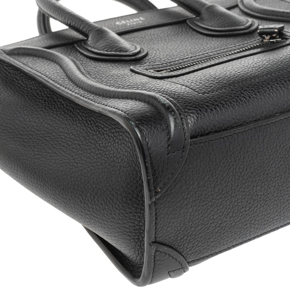 Céline Black Leather Nano Luggage Tote 3