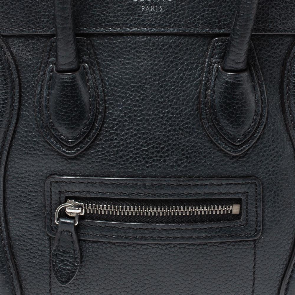 Celine Black Leather Nano Luggage Tote 4