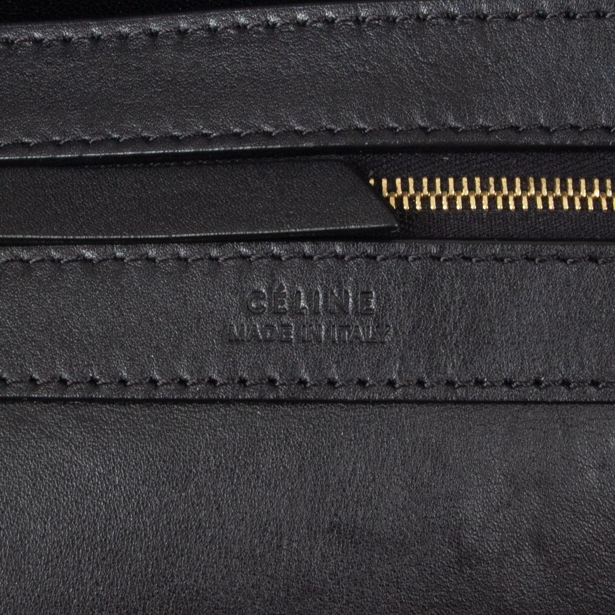 Women's CELINE black leather & olive suede HORIZONTAL CABAS PHANTOM MEDIUM Tote Bag