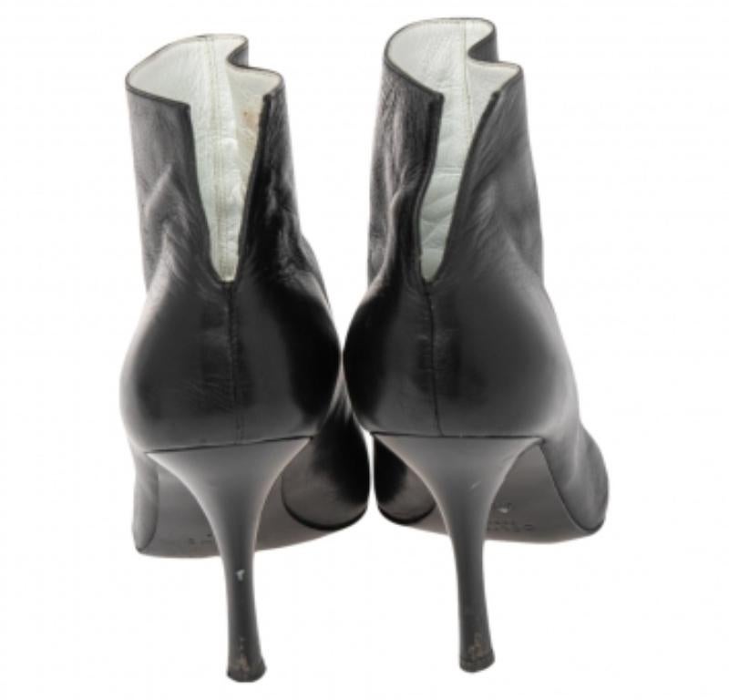 Celine - Bottines à bout pointu en cuir noir - Taille 37,5 2