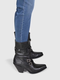 Céline Black Leather Pointed Toe Berlin Boots Size IT 37